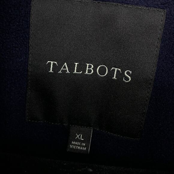 SOLD Talbots Quilted Full Zip Front Vest Womens Size XL Navy Blue Brown Trim - Picture 6 of 7